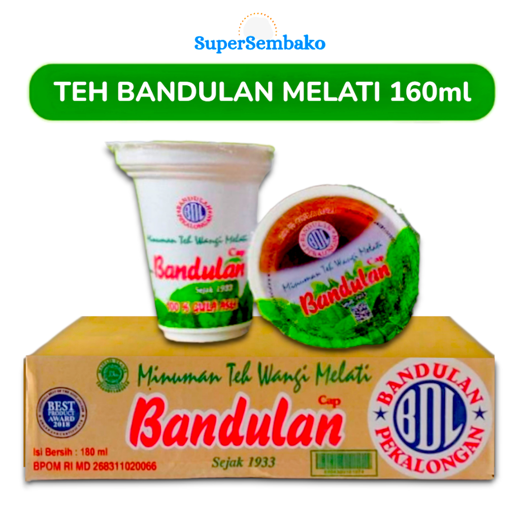Minuman Teh Bandulan Melati Asli Pekalongan 160ml 1 Dus Karton Krat Isi 24 Cup Gelas Grosir Depok