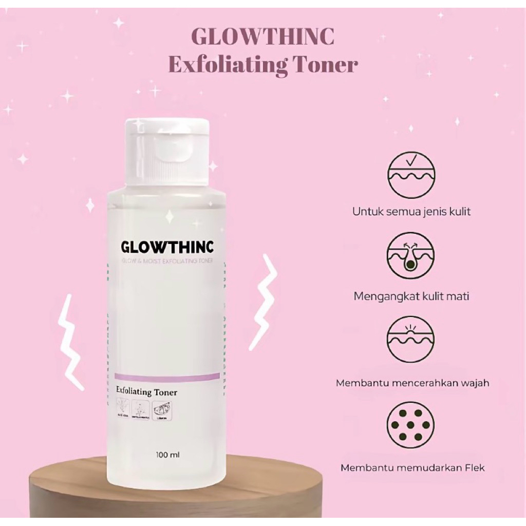 glowthinc exfoliating toner menghilangkan flek hitam