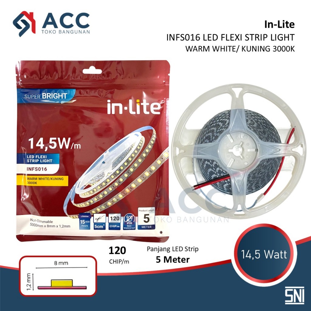 Inlite Led Strip Flexi Strip Light Infs016 Ip20 Indoor 14.5W Watt Tbk