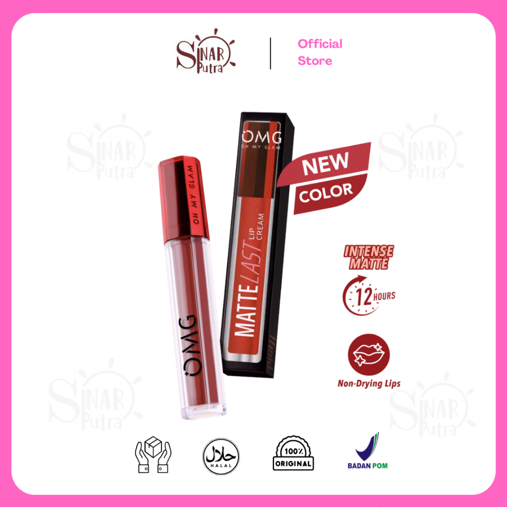 OMG Oh My Glam Matte Kiss Lip Cream | Mattelast Lip Cream OMG - Lip Cream Matte Dengan Warna Intense