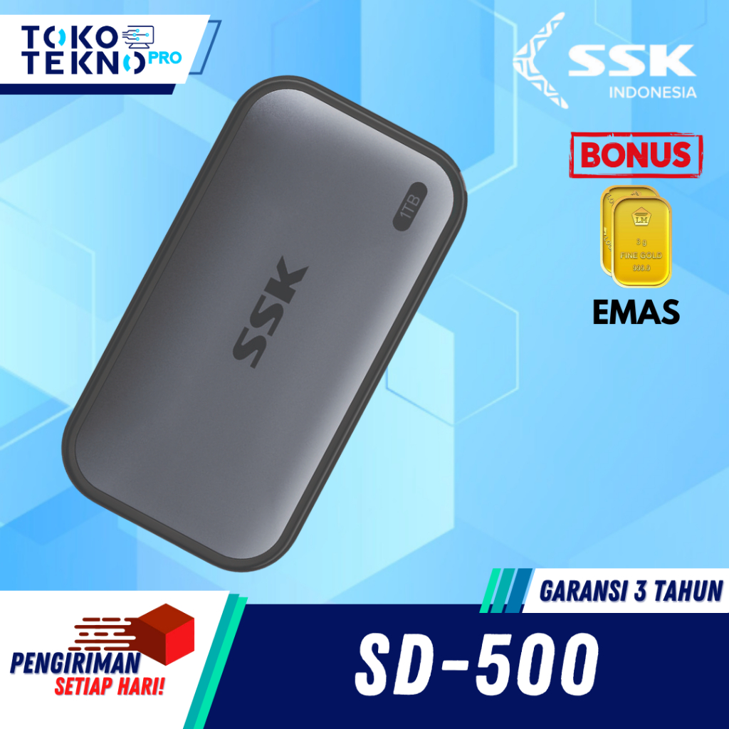 SSD Portable SSK SD500 / SD-500 Storage Eksternal 250GB 500GB 1TB 2TB USB 3.2 Gen2