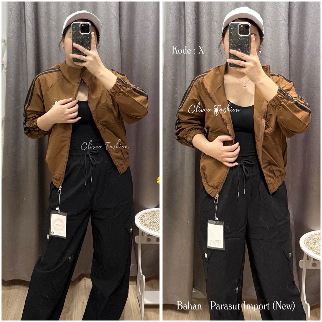 GLIVEO (COD) - JAKET KOREA PARASUT IMPORT PREMIUM / JAKET PARASUT CEWEK / JAKET HOODIE WANITA