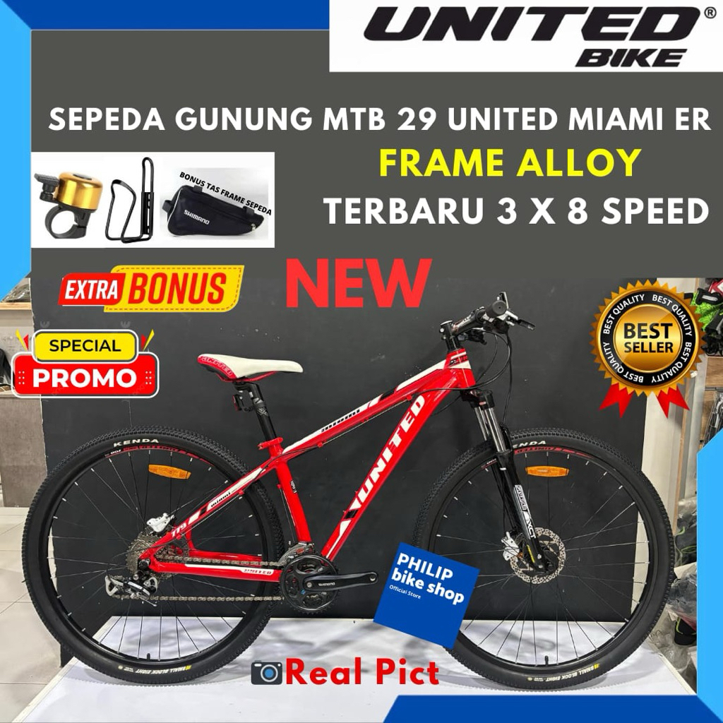 Sepeda Gunung United Miami 29 ER XC 779 Frame Alloy