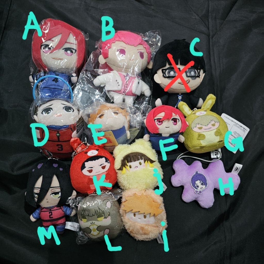 original nuigurumi plush blue lock reo chigiri bachira dkk