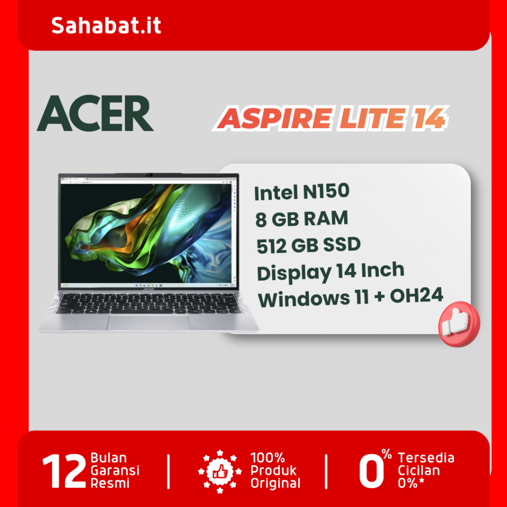 Laptop Acer Aspire Lite 14 Intel N150 8GB RAM 512GB SSD Windows 11 + OHS