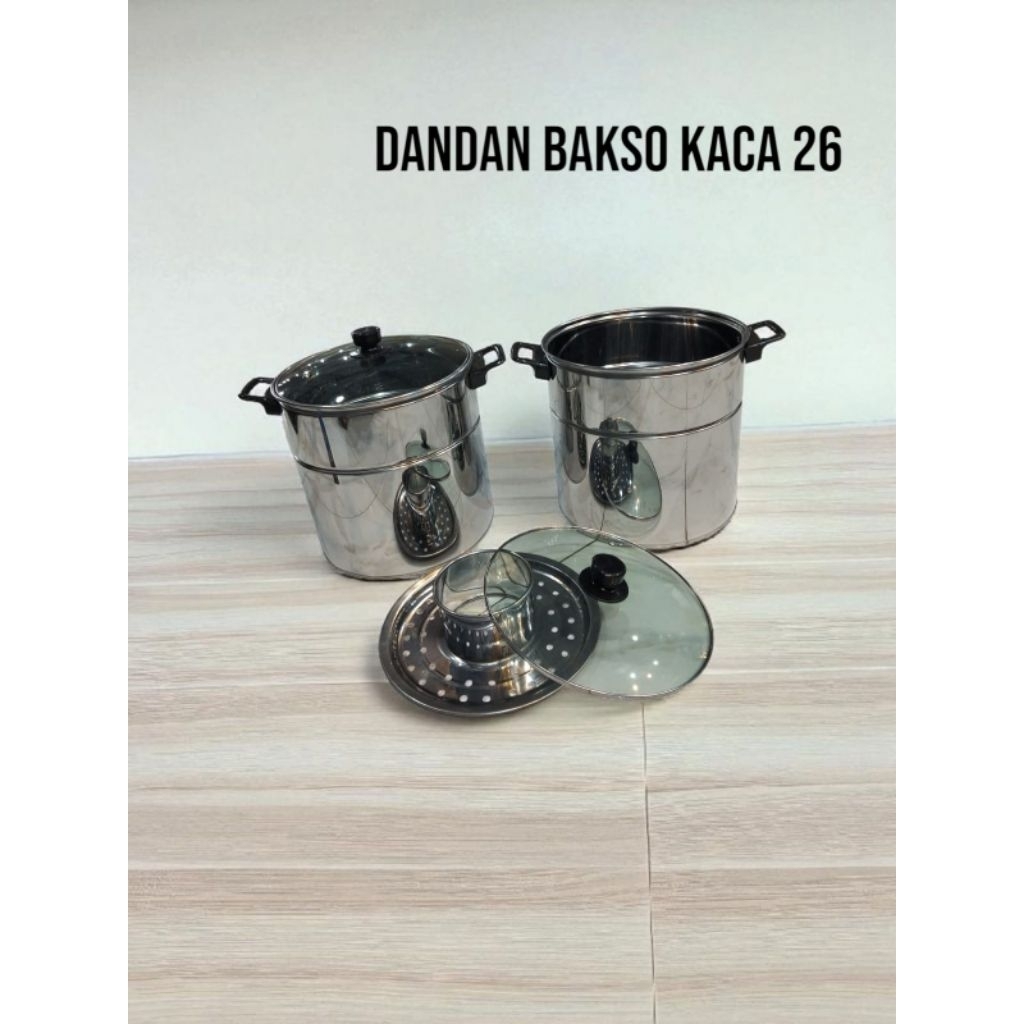 Dandang / panci bakso kuah tutup kaca