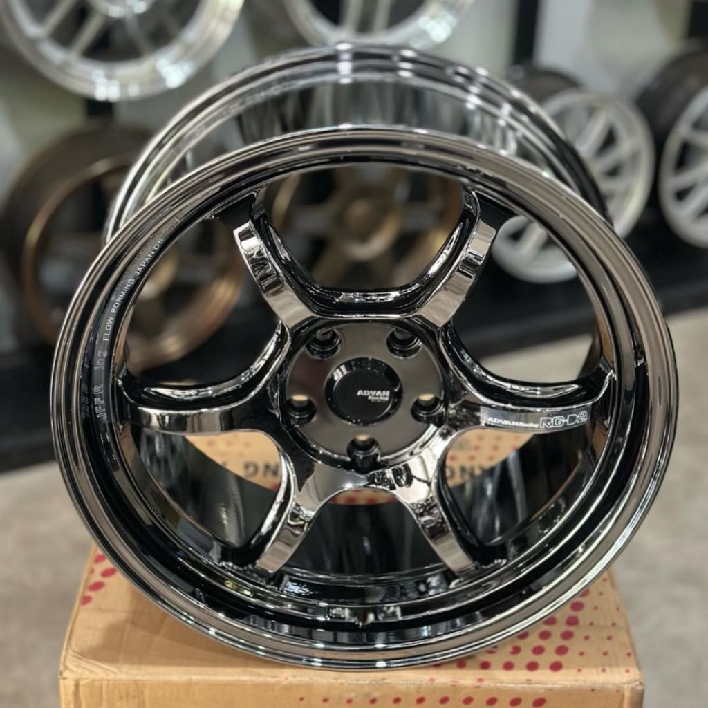 velg advan rg d2 BLACK CHROME ring 18 lebar 9,5 velg mobil ring 18 pnp mobil reborn venturer Innova 