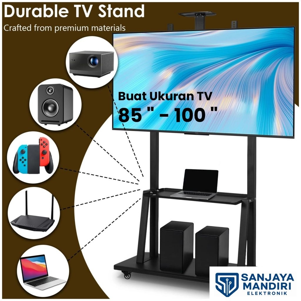 LIMITED STOCK BRACKET TV STANDING Buat TV 85" - 100" SUPER KUAT KOKOH DAN BISA DI GESER