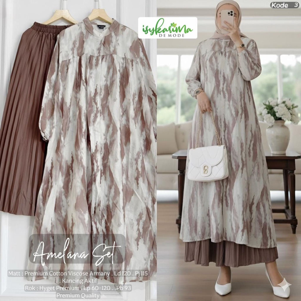 amelia set tunik rok