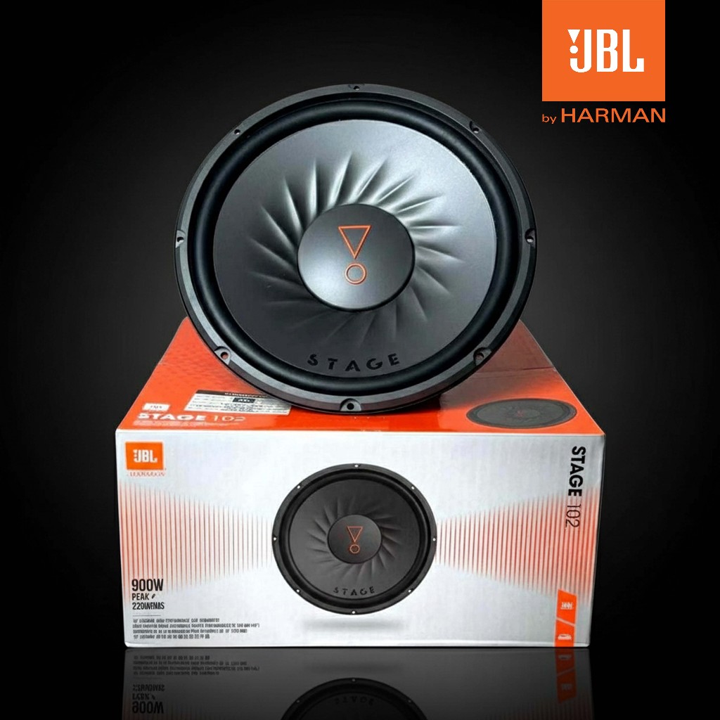 JBL Stage 102 : Subwoofer Mobil 10 Inch (250mm) - 900W Peak / 225W RMS - 4 Ohm SVC - Deep & Tight Ba