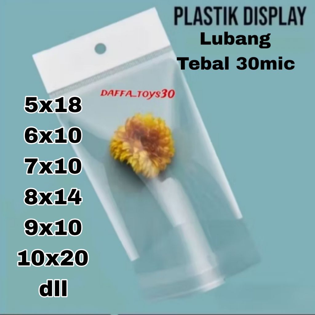plastik opp lubang aneka ukuran 100pcs / plastik display aksesoris / plastik opp gantung