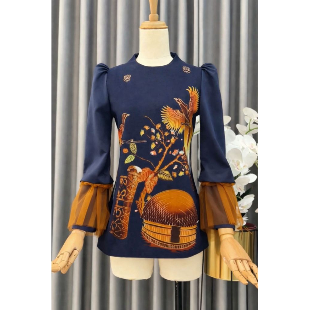 TENUN_GAYA Blouse batik motif papua Blouse batik wanita kekinian atasan batik wanita modern fashion 