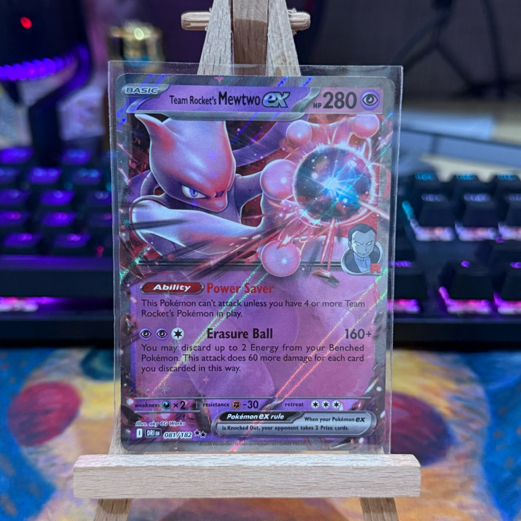 Pokémon Card Team Rocket’s Mewtwo ex Holo Rare Original