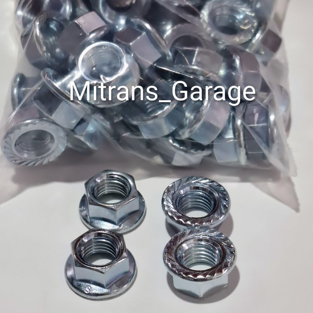 100 PCS Mur Flange M10 Kunci 14 an. Mur Flange M10, Mur topi