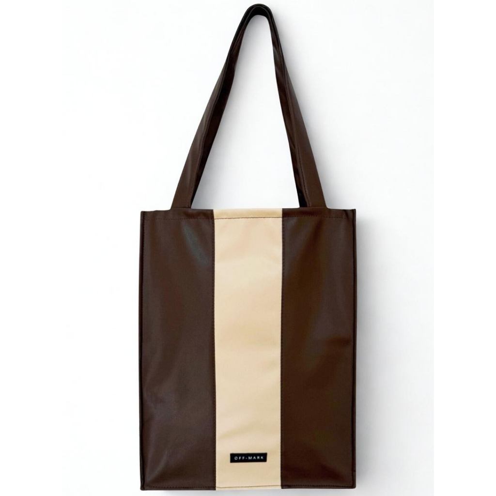 OFF-MARK CLASSIC BROWN TOTE BAG POTRAIT