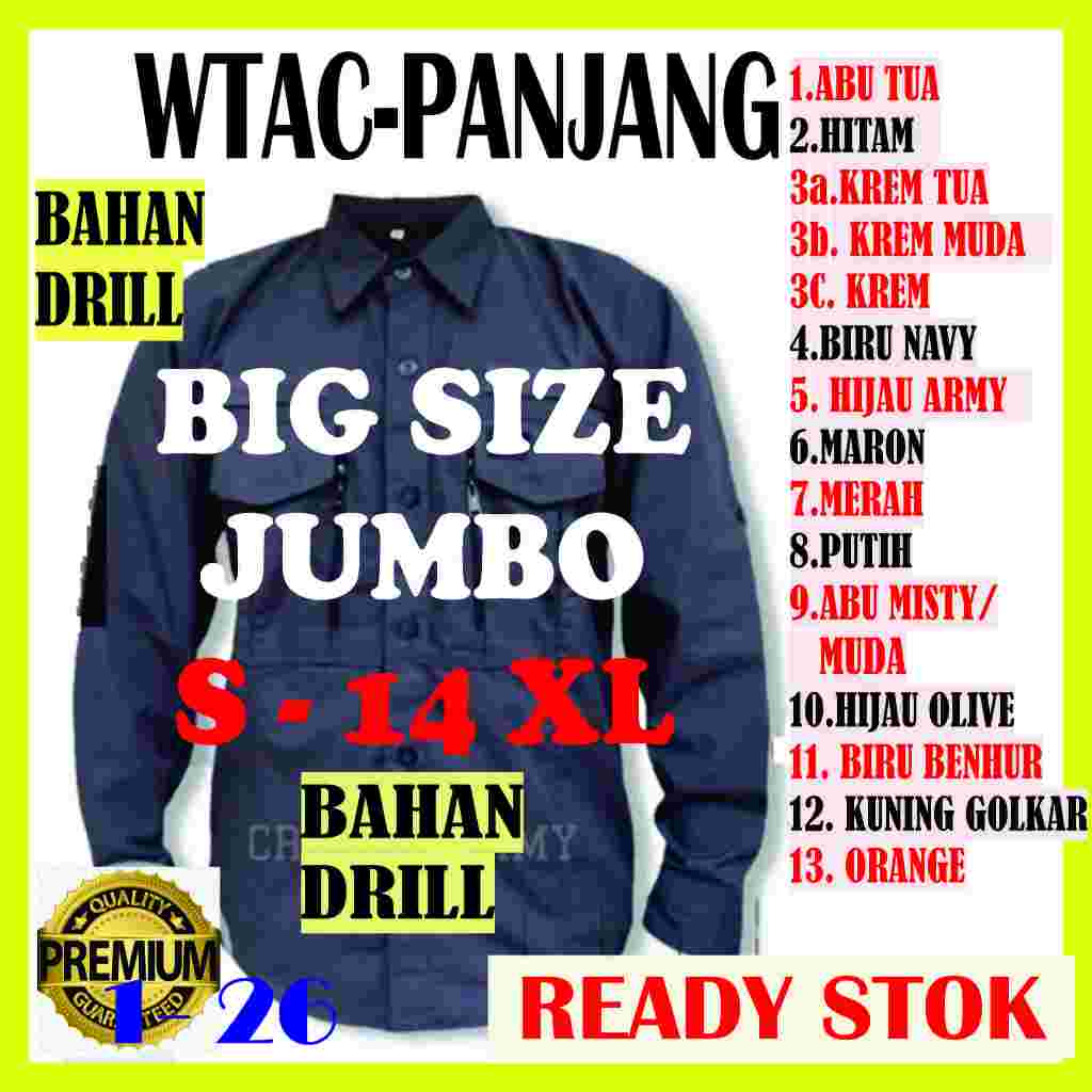 KEMEJA BAJU TACTICAL BIG SIZE JUMBO PDL PDH KERJA LAPANGAN OUTDOOR PRIA WANITA