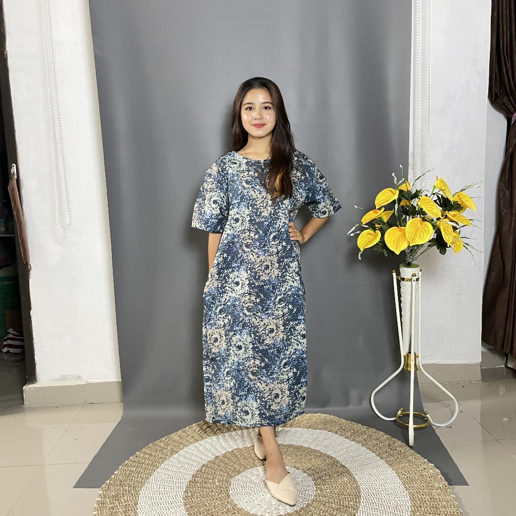 Daster Habel Selutut Viral Katun Motif Import Korean Style Home Dress Premium