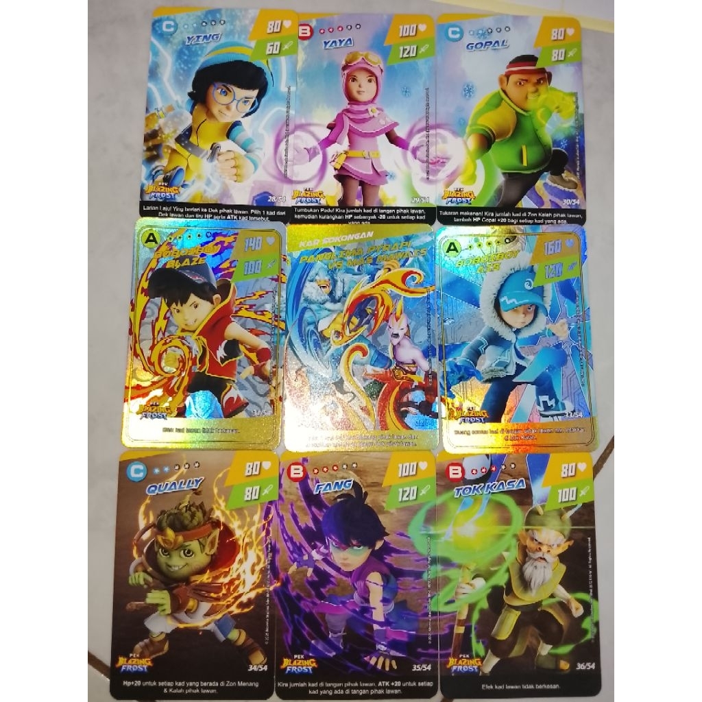 Monsta Galaxy Card Poster Boboiboy Blazing Frost 100% Mulus 100% Original Monsta Poster Pack