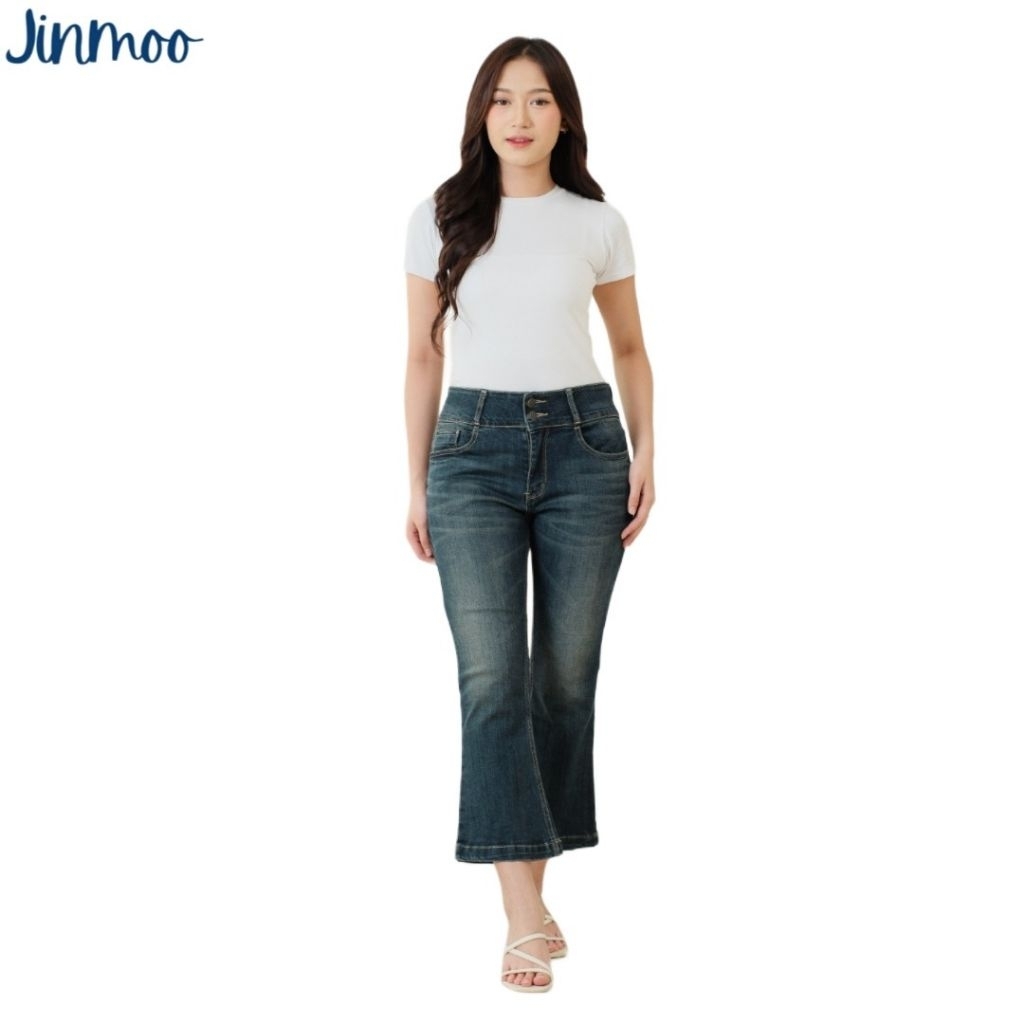 JINMOO CUTBRAY 7/9: celana jeans strech cutbray 7/9 wanita