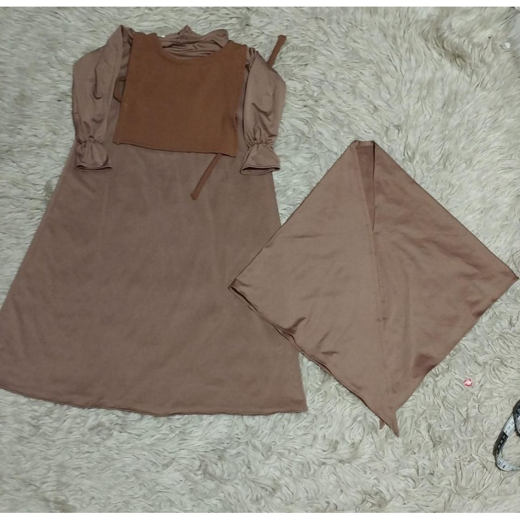 GAMIS ANAK ASYILA 3IN1 SET JILBAB OUTER 1-5 TAHUN