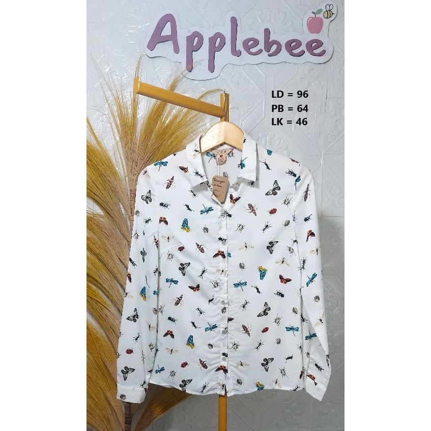 KEMEJA TANGAN PANJANG SERANGGA PRINTED