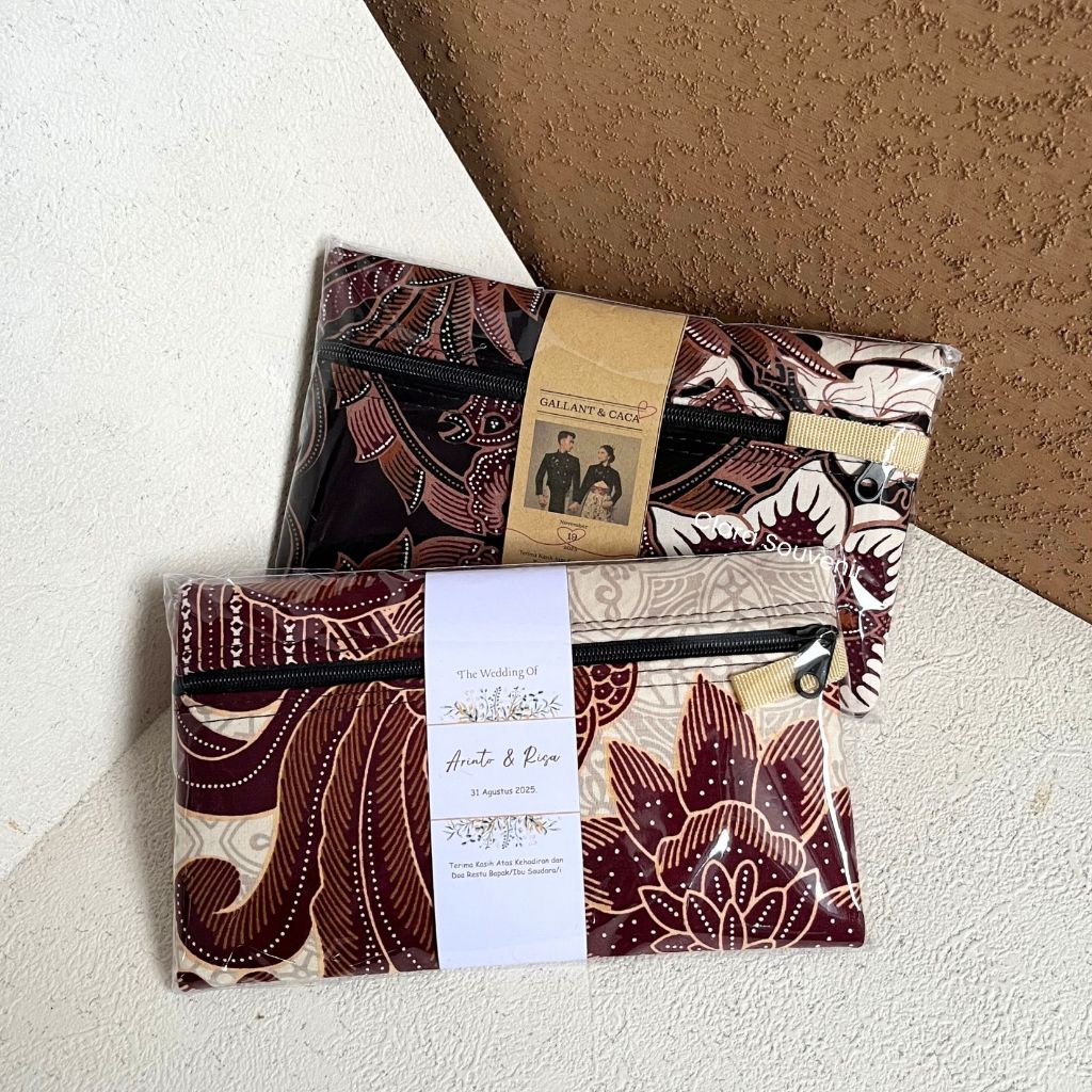 Paket 100pcs - Souvenir pernikahan/khitanan/aqiqahan pouch dompet batik khas jogja (11cm x 19 cm)