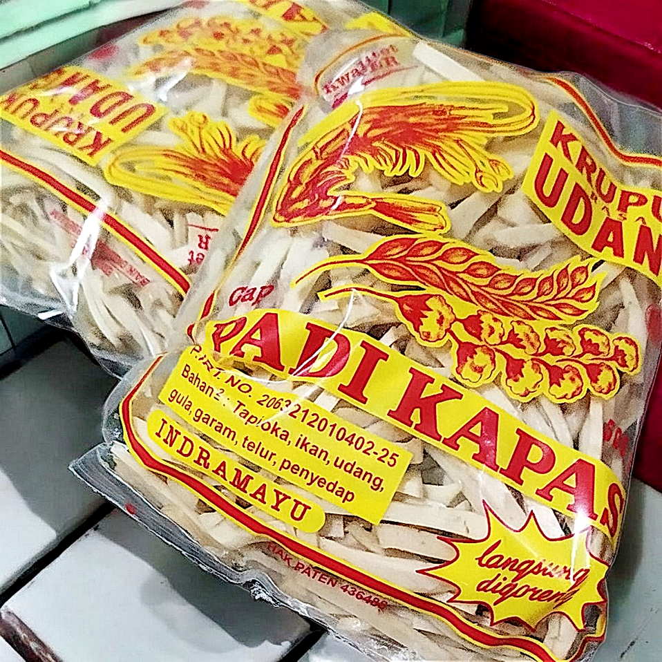 PADI KAPAS Kerupuk Udang Stick Krupuk Stik Udang Original Langsung Pabrik Free Dus Bubble Wrap & Fra