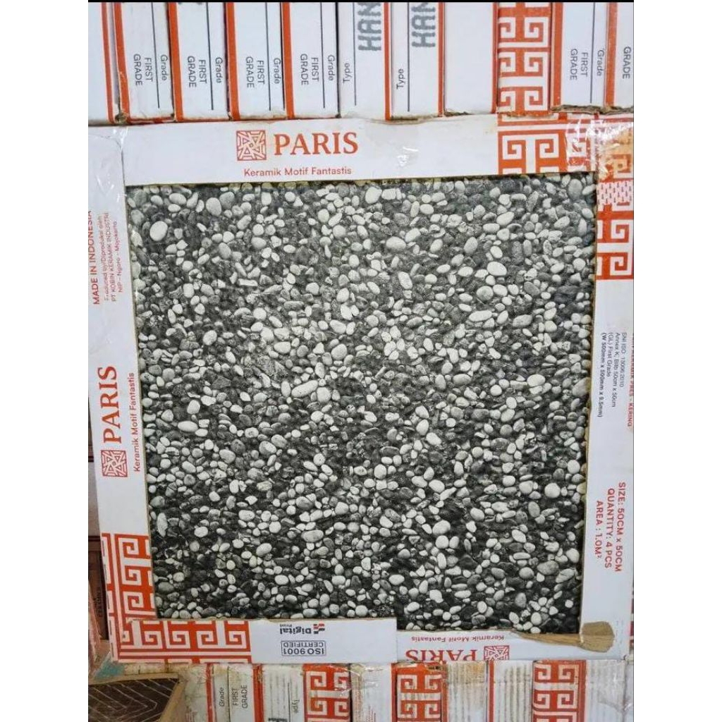 keramik batu alam Paris 50x50 Haneda black