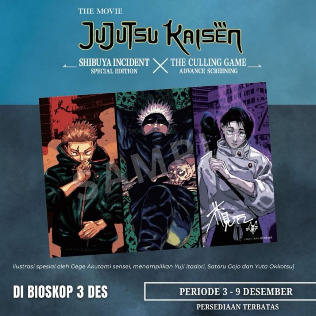 JUJUTSU KAISEN: Shibuya Incident x The Culling Game - The Movie A5 Visual Card Yuji Itadori Satoru G