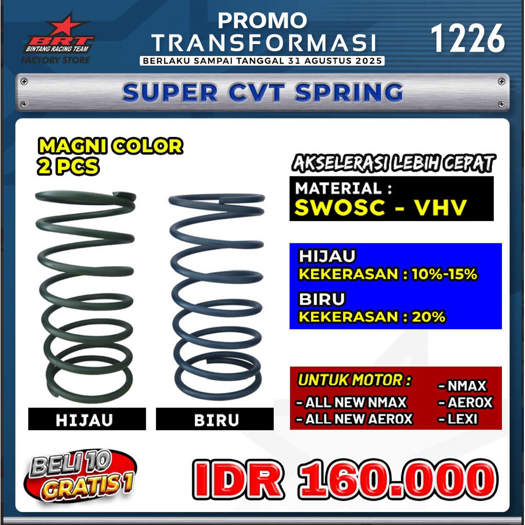 ( BRT) PER CVT BRT MIO BEAT VARIO GENIO XRIDE NMAX AEROX SCOOPY PCX ADV FINO MIO J Z S M3 SOUL GT 12