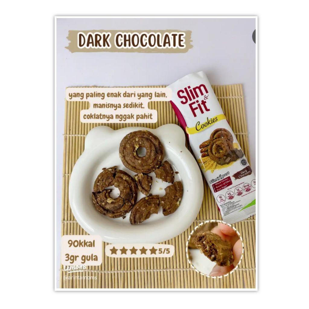 Slim & Fit Slimfit Cookies Coklat isi 1 sachet @ 22 gr Rendah Gula