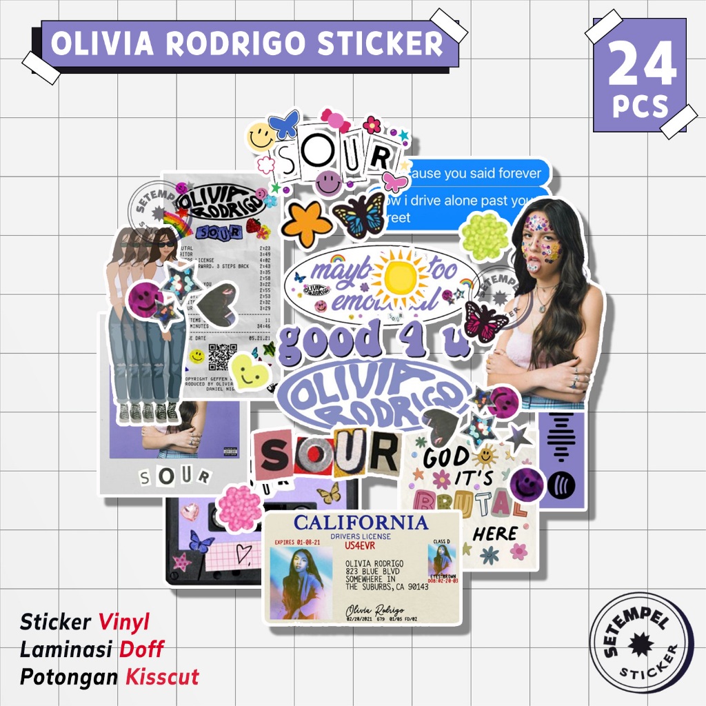 OLIVIA RODRIGO Sticker Pack 24pcs  | stiker olivia rodrigo vinyl