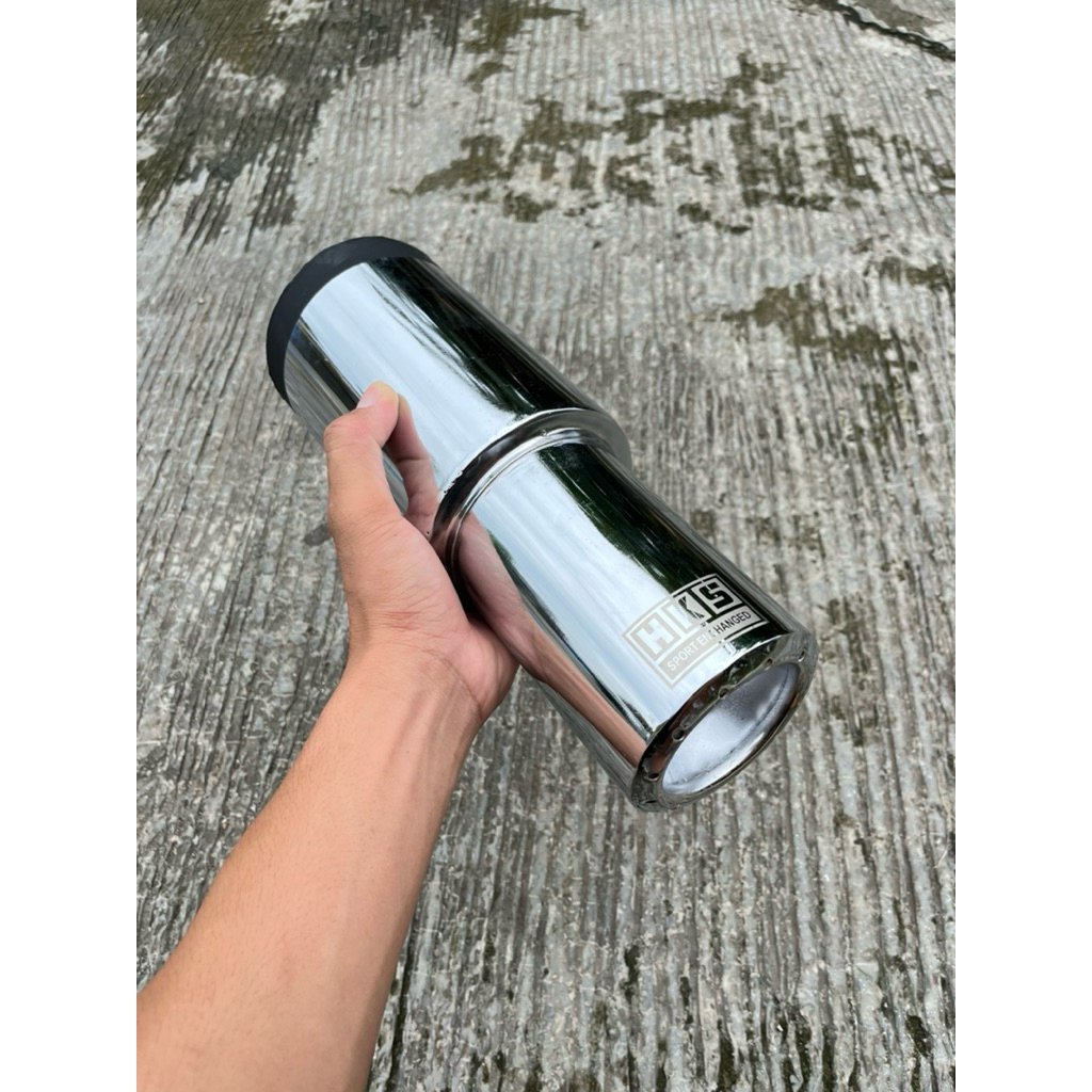 KNALPOT MOBIL HKS GRONEL CHROME SUARA BASS BULAT