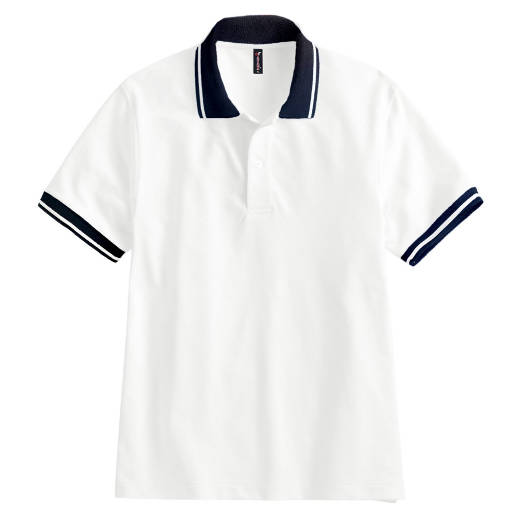 Ds - Kaos Pique Putih Polos | Kaos Kerah Poloshirt Pria | Atasan Kaos Seragam Polos Kerah Pria