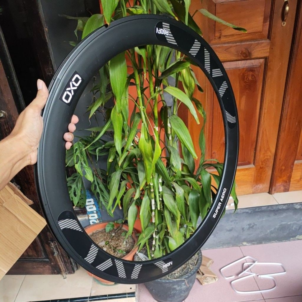 RIMS 700c oxo R60fv rim brake no cnc velg Alloy sepeda roadbike fixie balap 60mm