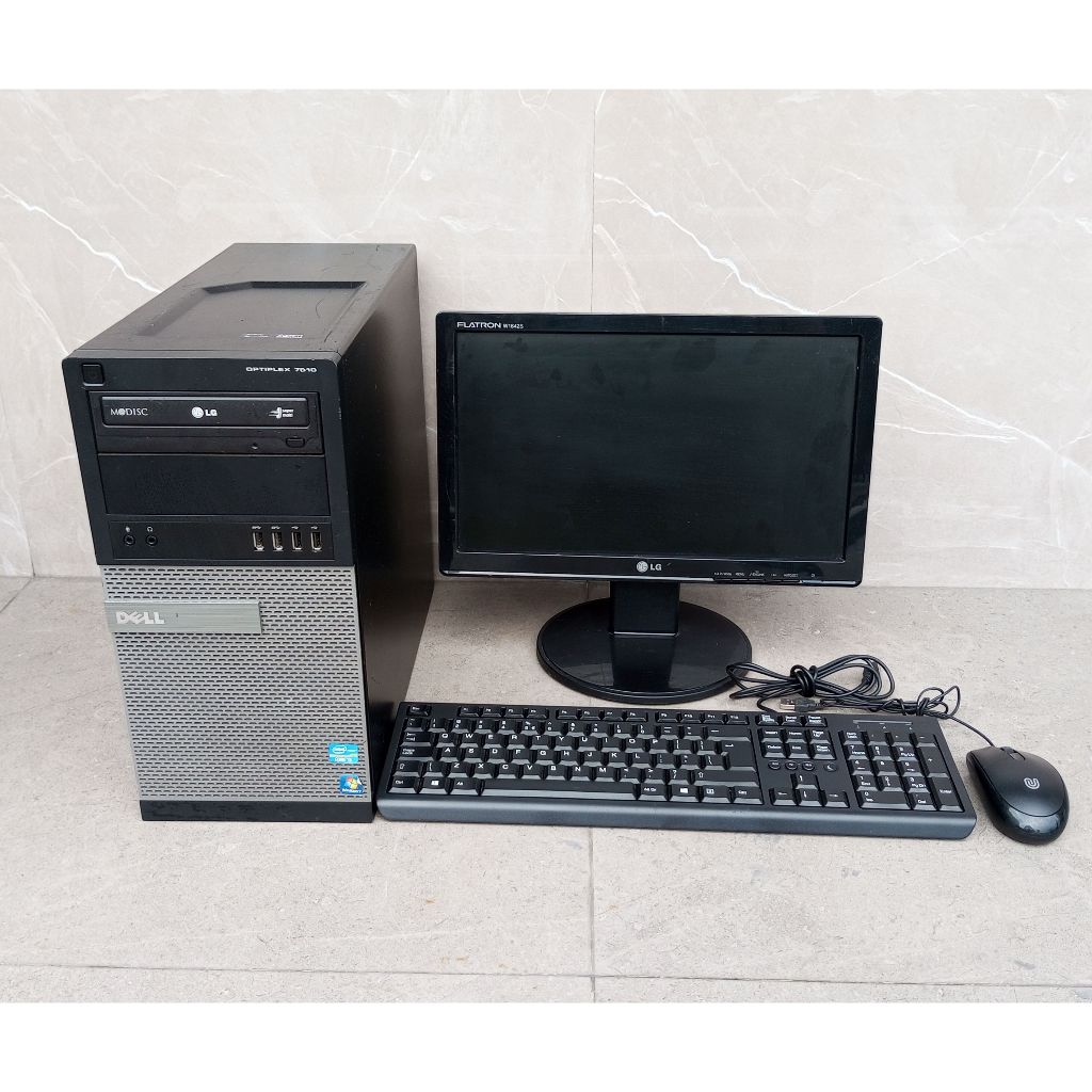 komputer full set core i5 Dell Optiplex Ram 8 GB HDD 500 GB plus layar 16 Inch Wide kondisi normal s