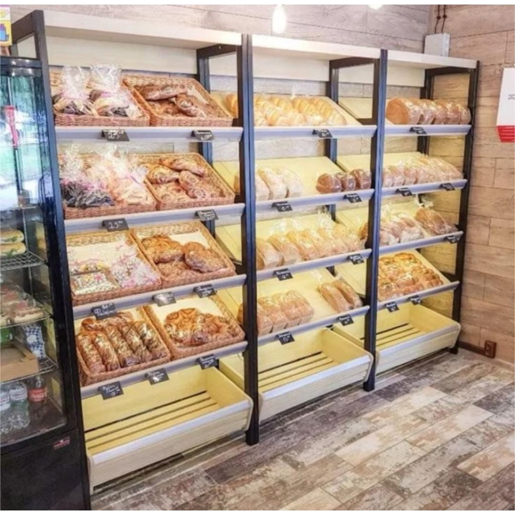 Rak Display Toko Roti 1 Set Rak Display 3In1 Rak Roti Industrial