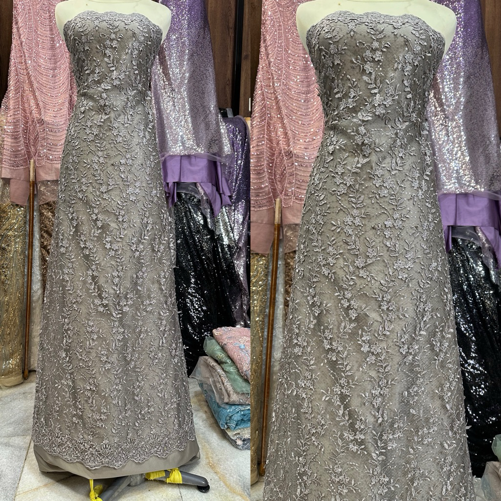 kain tille ariana exclusive akar timbul aplikasi dasar spider with payet sequeen quality premium / b