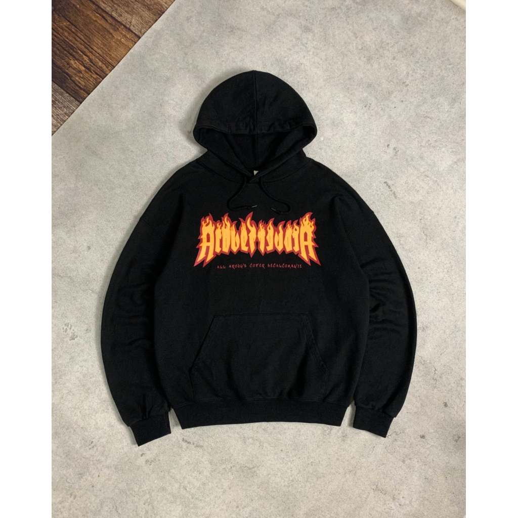 Acover Flame Pullover Hoodie - Black
