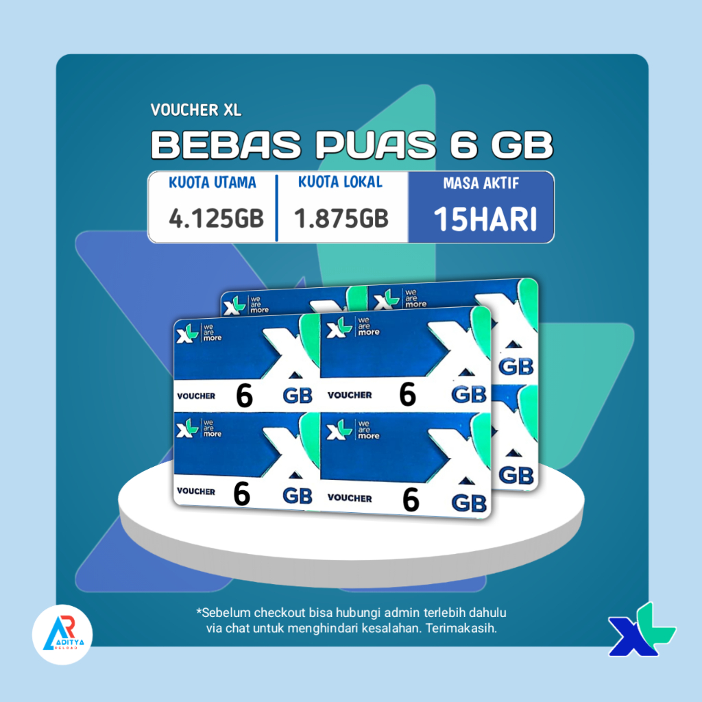 Voucher Kuota XL Bebas Puas 6GB 15Hari
