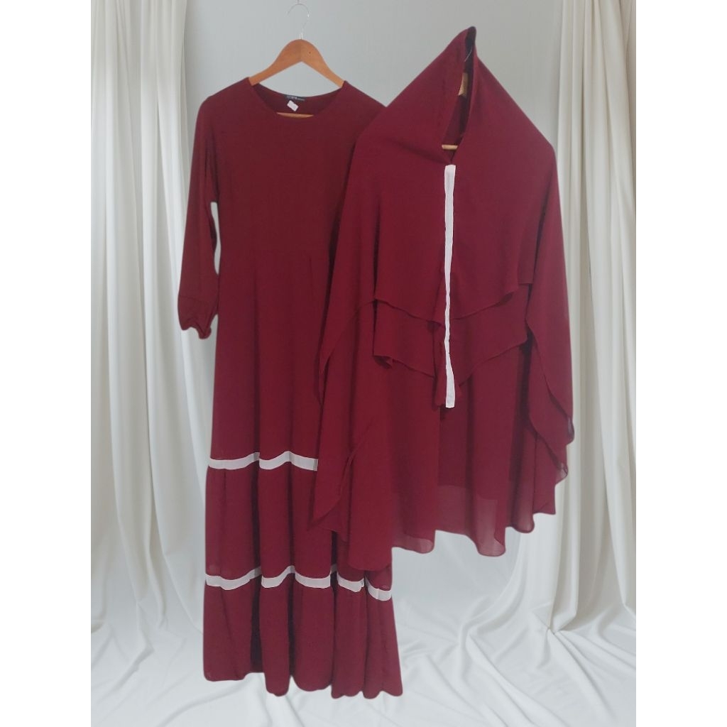GAMIS -180126- GAMIS CERUTY MAROON BY UPIK BUSANA