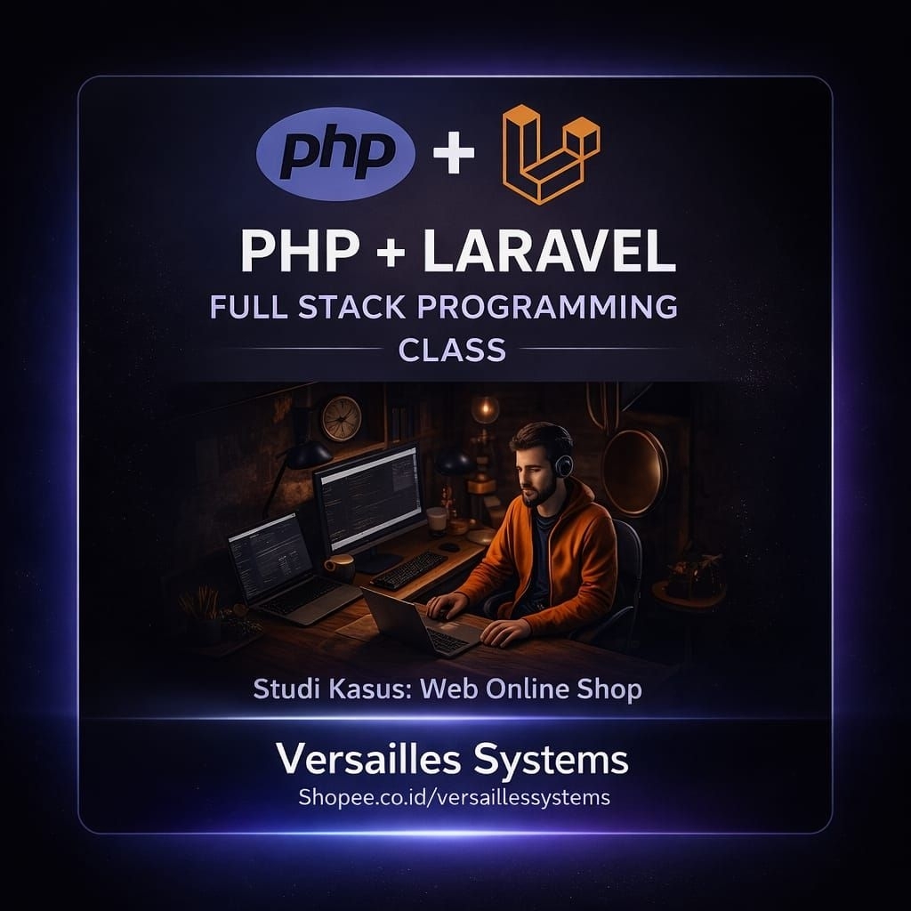 BELAJAR PHP + LARAVEL PROGRAMMING: Jadi Programmer Handal PHP Laravel Bangun Web Commerce - Materi V