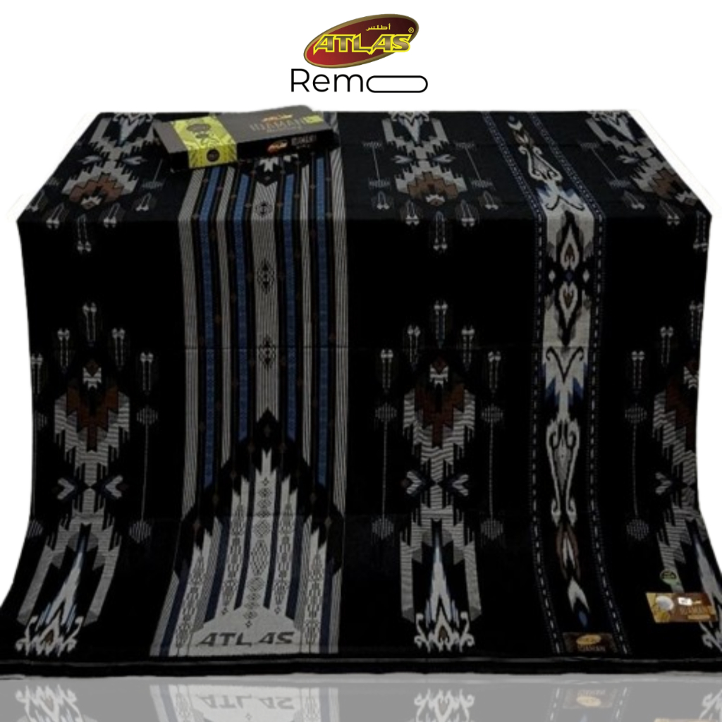 Sarung Atlas Idaman 555 Kembang Harmoni Motif BHS GSI SIF JLI Mix Hitam Sarung Pria Dewasa no 1