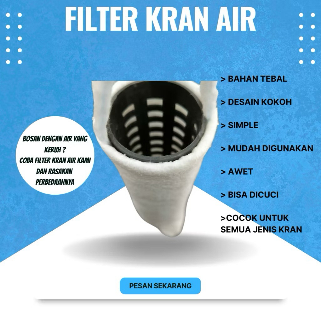 (baru) FILTER AIR KRAN DENGAN KAPAS / Filter Air Keran Saringan penjernih air/Saringan Keran/Saringa