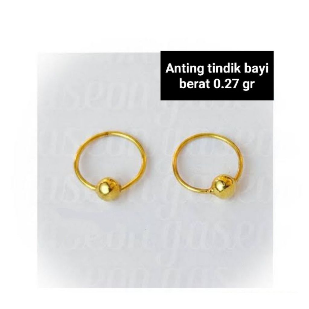 ANTING TINDIK BAYI BERAT 0.25 GR EMAS MUDA