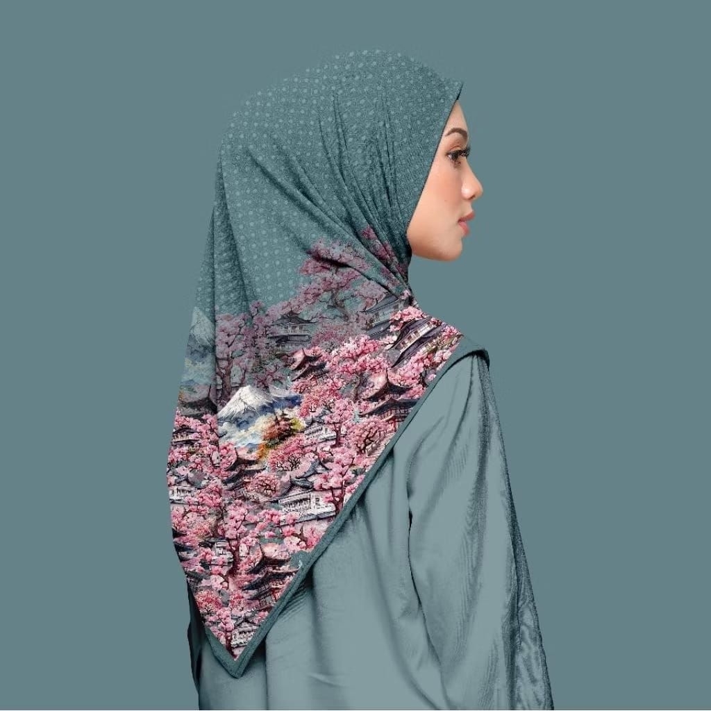 Hijab voal segi empat motif /kerudung lebaran wanita terlaris