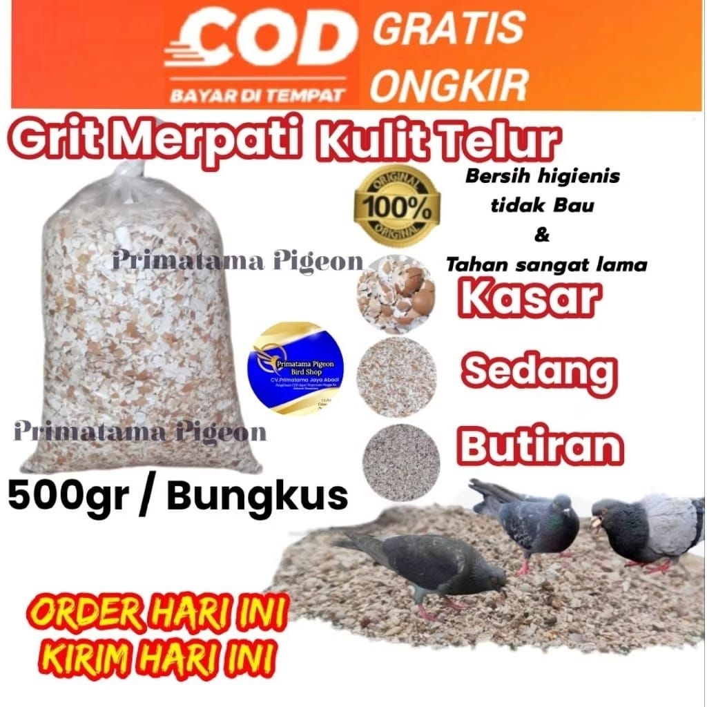 Grit Merpati Kulit Telur 500gr Remisan Merpati Asinan Burung Asinan Merpati