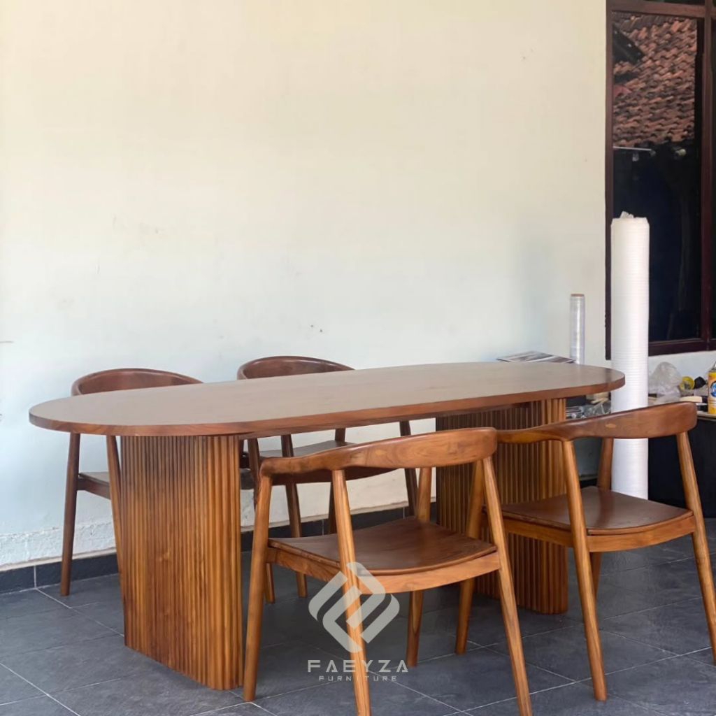 Dining Set Meja Makan Selly Tabung | Dining Set Meja Makan Minimalis | Dining Set Meja Makan Kayu Ja