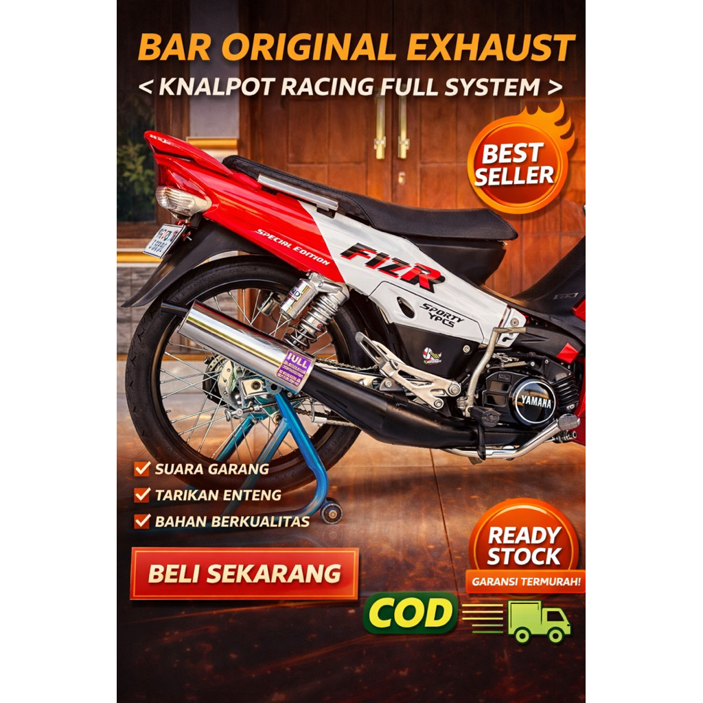 Knalpot Fullpress Premium FIZ R Racing BAR ORIGINAL EXHAUST