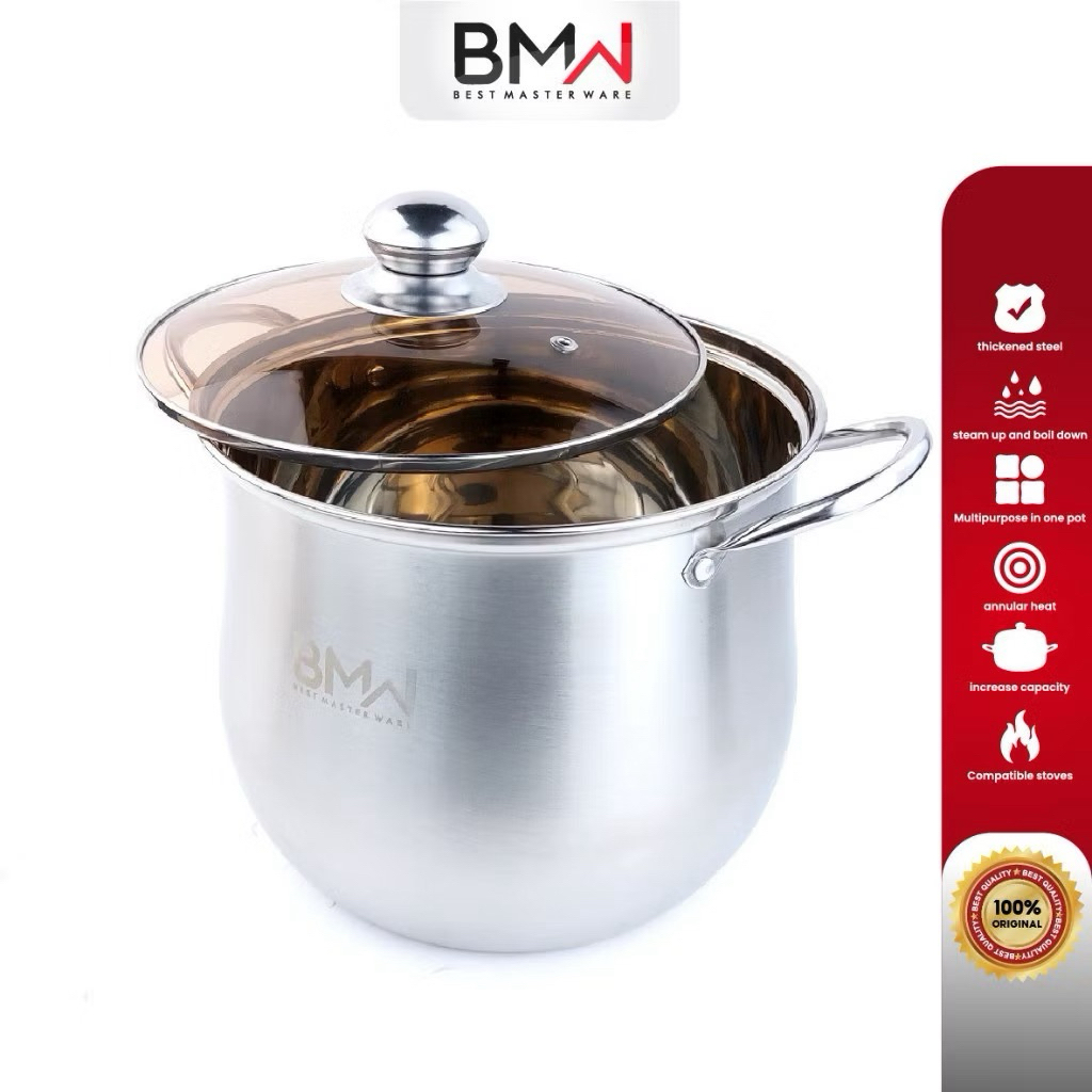 Panci Stainless Steel 24cm Anti Karat, Desain Elegan, Tahan Lama